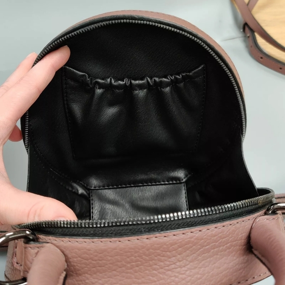 Fidelitti Ukraine Lady Anne Tesoro Bag Round Circle Purse Pink Brown Leather - Picture 14 of 16